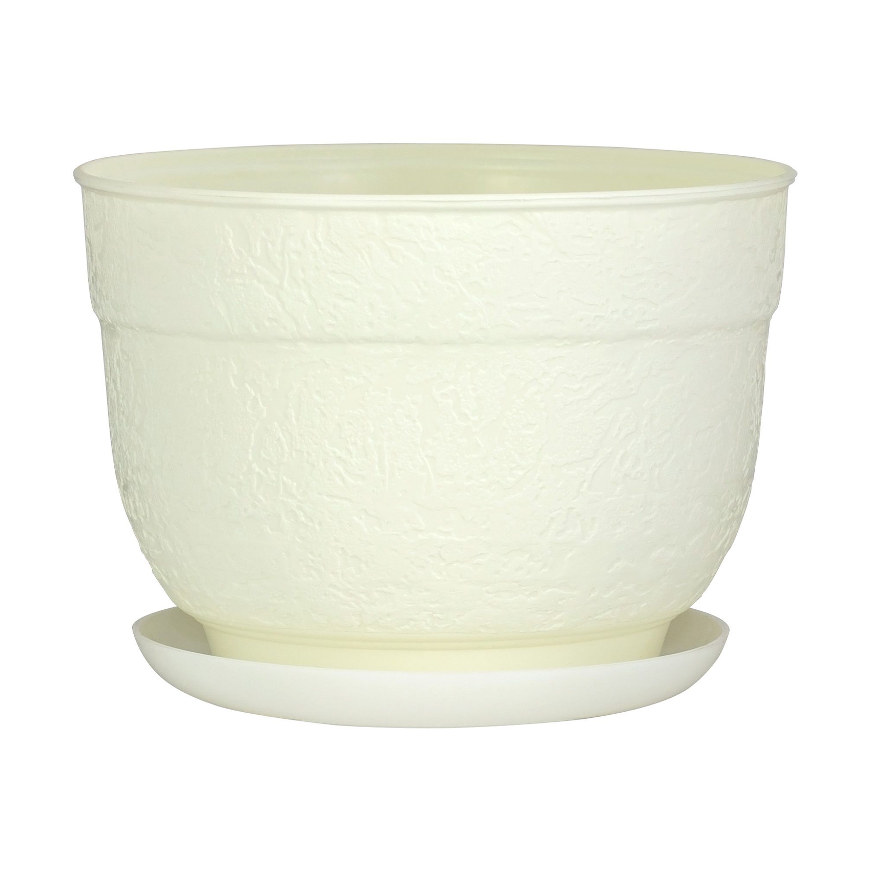 Горщик для квітів Ekodeo з піддоном, білий, 3 л (P88908WH)
